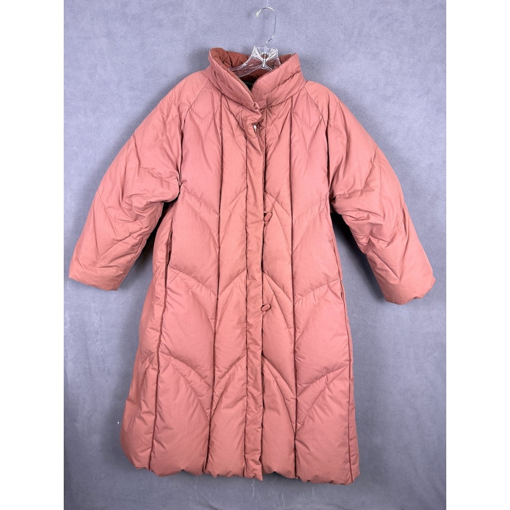 Vintage 80s Women's Gallery DOWN Jacket Red Maxi Puffer Coat Unique Classy Large